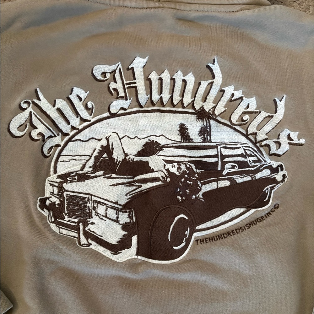The Hundreds Pullover Graphic Hoodie Olive Lowrider size Large